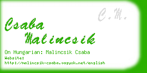csaba malincsik business card